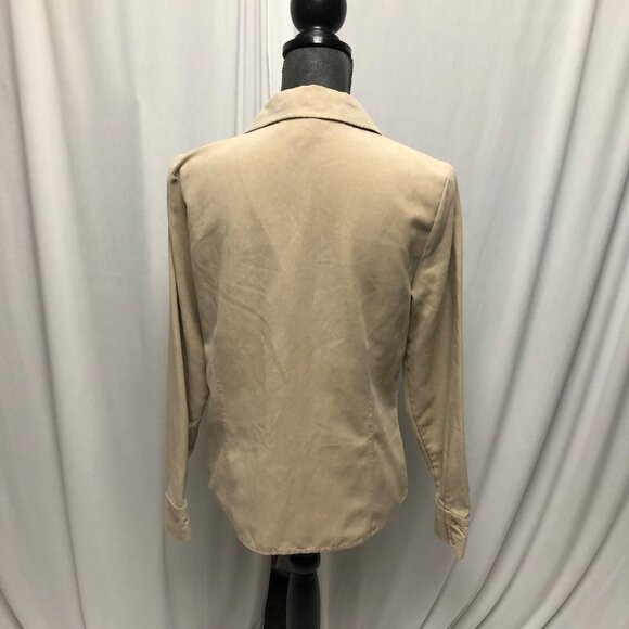Sonoma Life Style Jacket Womens Size Medium Beige Zippered Collared Long Sleeve - Picture 4 of 6